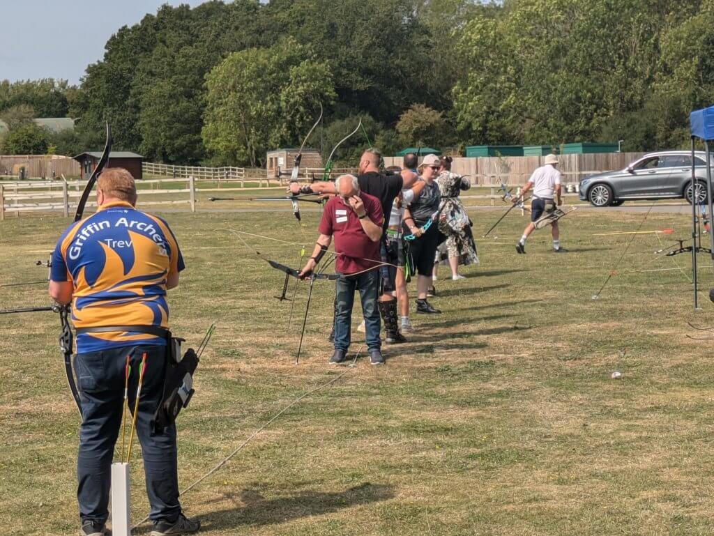 Club archers on the shooting line