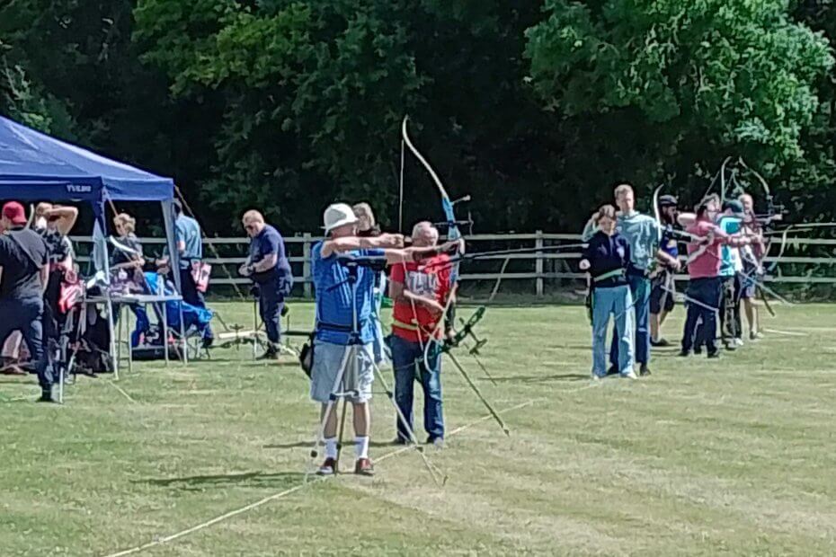 Archers shooting in the sunshine
