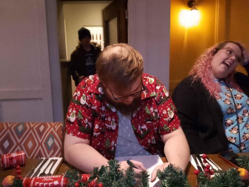 Lewis deep in thought - or is he asleep?