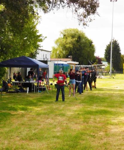 Wider view of our archers on the shooting line